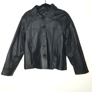 0012 Large KC Collections Black Leather Coat